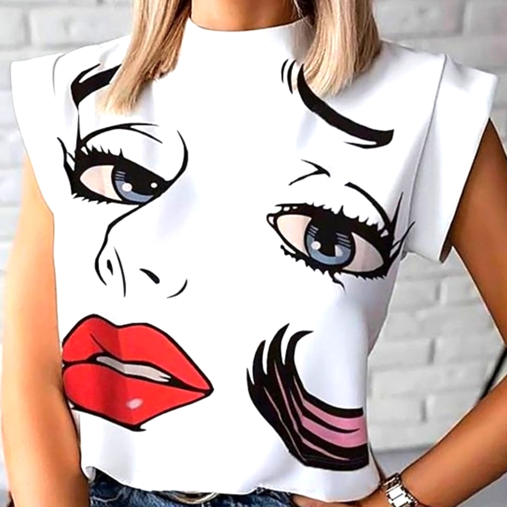 White Cap-Sleeve Top-Size L
